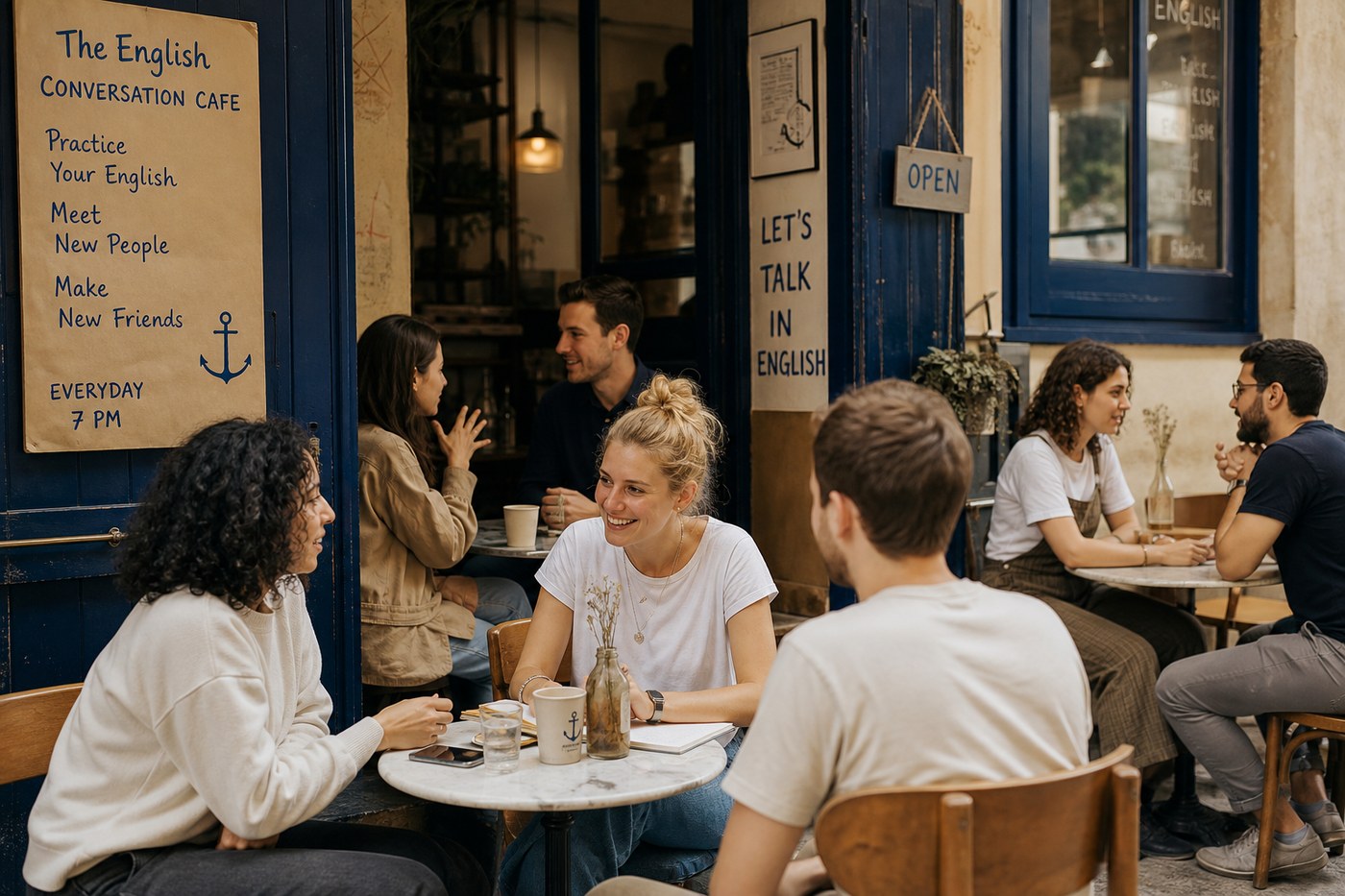 Business English discussion group at language cafe